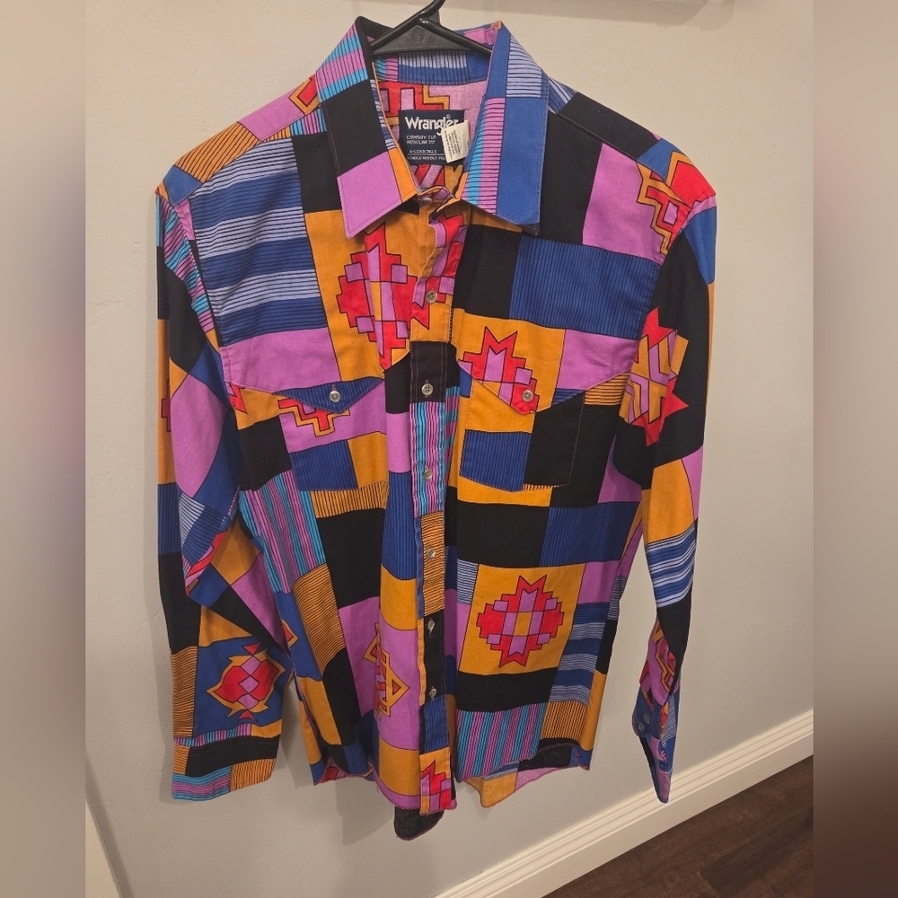 RARE Wrangler Men's Colorful  Brushpopper  shirt